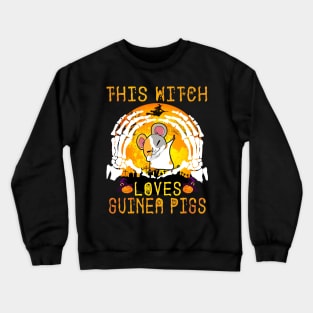 This Witch Loves Guinea Pigs Halloween (121) Crewneck Sweatshirt